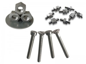 Molybdenum screws, nuts, washers